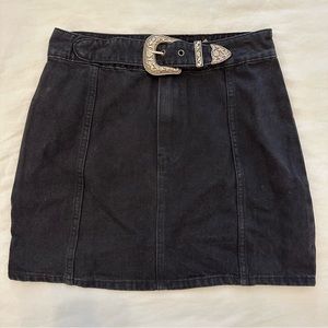Buckle Up Denim Mini Skirt